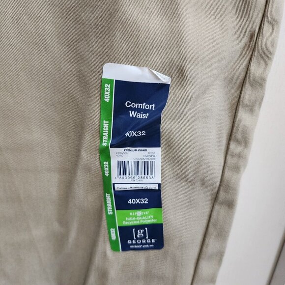NWT George Straight Comfort Waist Wrinkle Resistant Khaki Pants Size 40 x 32 - Picture 8 of 11